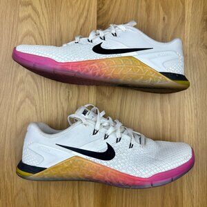 Nike Metcon 4 XD Training Shoes White Rainbow Women’s Size 9.5 Weightlifting